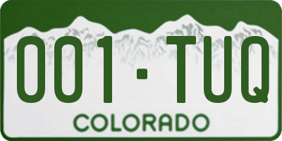 CO license plate 001TUQ