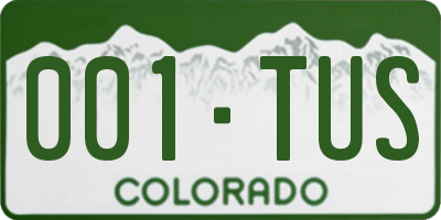 CO license plate 001TUS