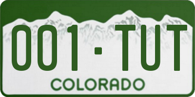 CO license plate 001TUT