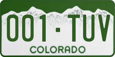 CO license plate 001TUV