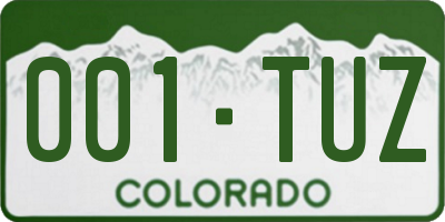CO license plate 001TUZ