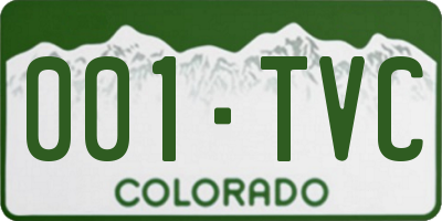 CO license plate 001TVC