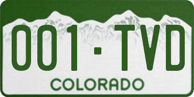 CO license plate 001TVD