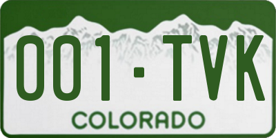 CO license plate 001TVK