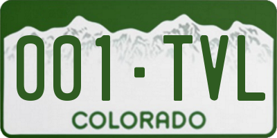 CO license plate 001TVL