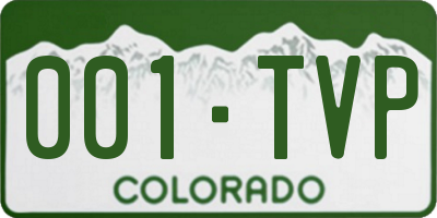 CO license plate 001TVP