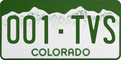 CO license plate 001TVS
