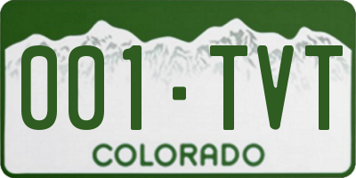 CO license plate 001TVT