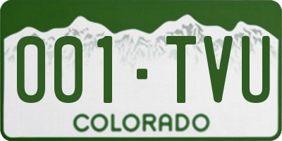 CO license plate 001TVU