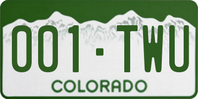 CO license plate 001TWU