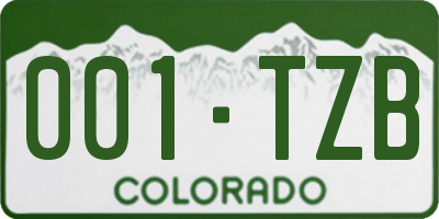 CO license plate 001TZB