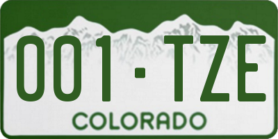 CO license plate 001TZE