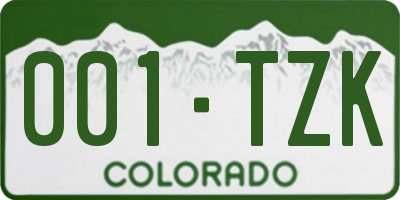 CO license plate 001TZK