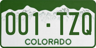 CO license plate 001TZQ