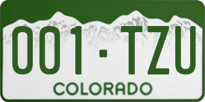 CO license plate 001TZU