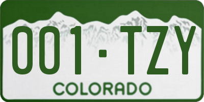 CO license plate 001TZY
