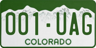 CO license plate 001UAG