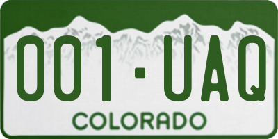 CO license plate 001UAQ