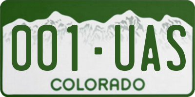 CO license plate 001UAS
