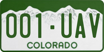 CO license plate 001UAV