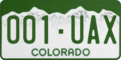CO license plate 001UAX
