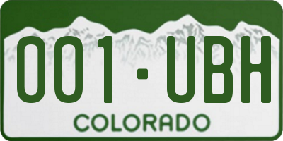 CO license plate 001UBH