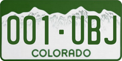 CO license plate 001UBJ