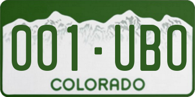 CO license plate 001UBO