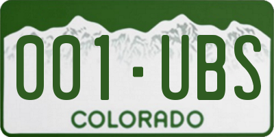 CO license plate 001UBS