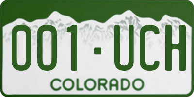 CO license plate 001UCH