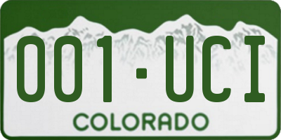 CO license plate 001UCI