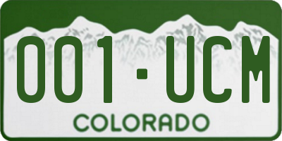 CO license plate 001UCM