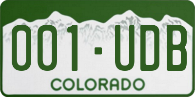 CO license plate 001UDB