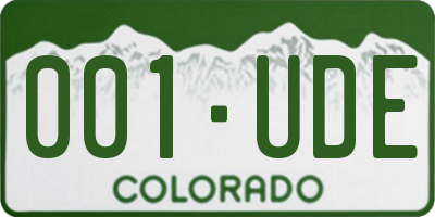 CO license plate 001UDE
