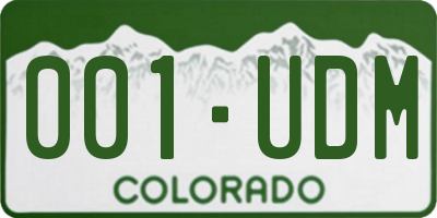 CO license plate 001UDM