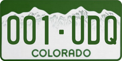 CO license plate 001UDQ