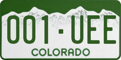 CO license plate 001UEE