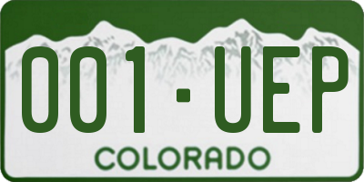CO license plate 001UEP