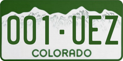 CO license plate 001UEZ
