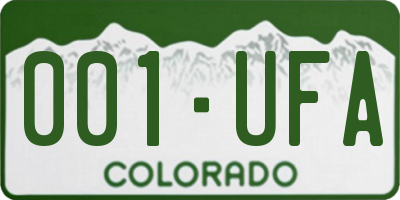 CO license plate 001UFA