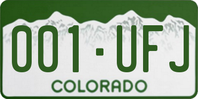 CO license plate 001UFJ