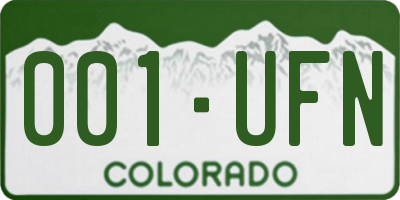 CO license plate 001UFN