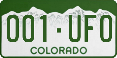 CO license plate 001UFO