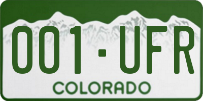 CO license plate 001UFR