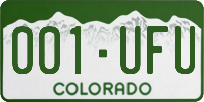 CO license plate 001UFU