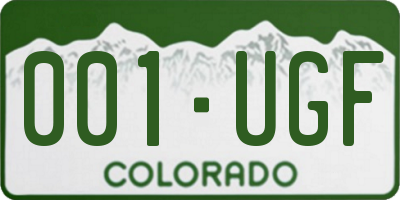 CO license plate 001UGF