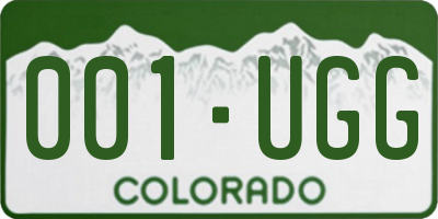 CO license plate 001UGG