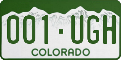 CO license plate 001UGH