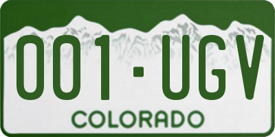 CO license plate 001UGV