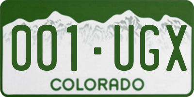 CO license plate 001UGX